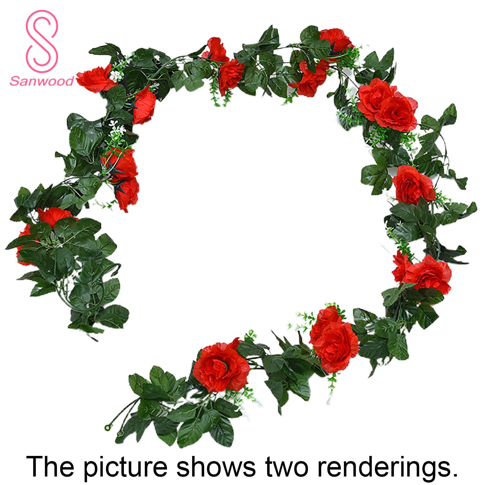 Artificial Flower Hanging Wall Art Decor Plastic Wedding Party Flower Ivy Vine for Home