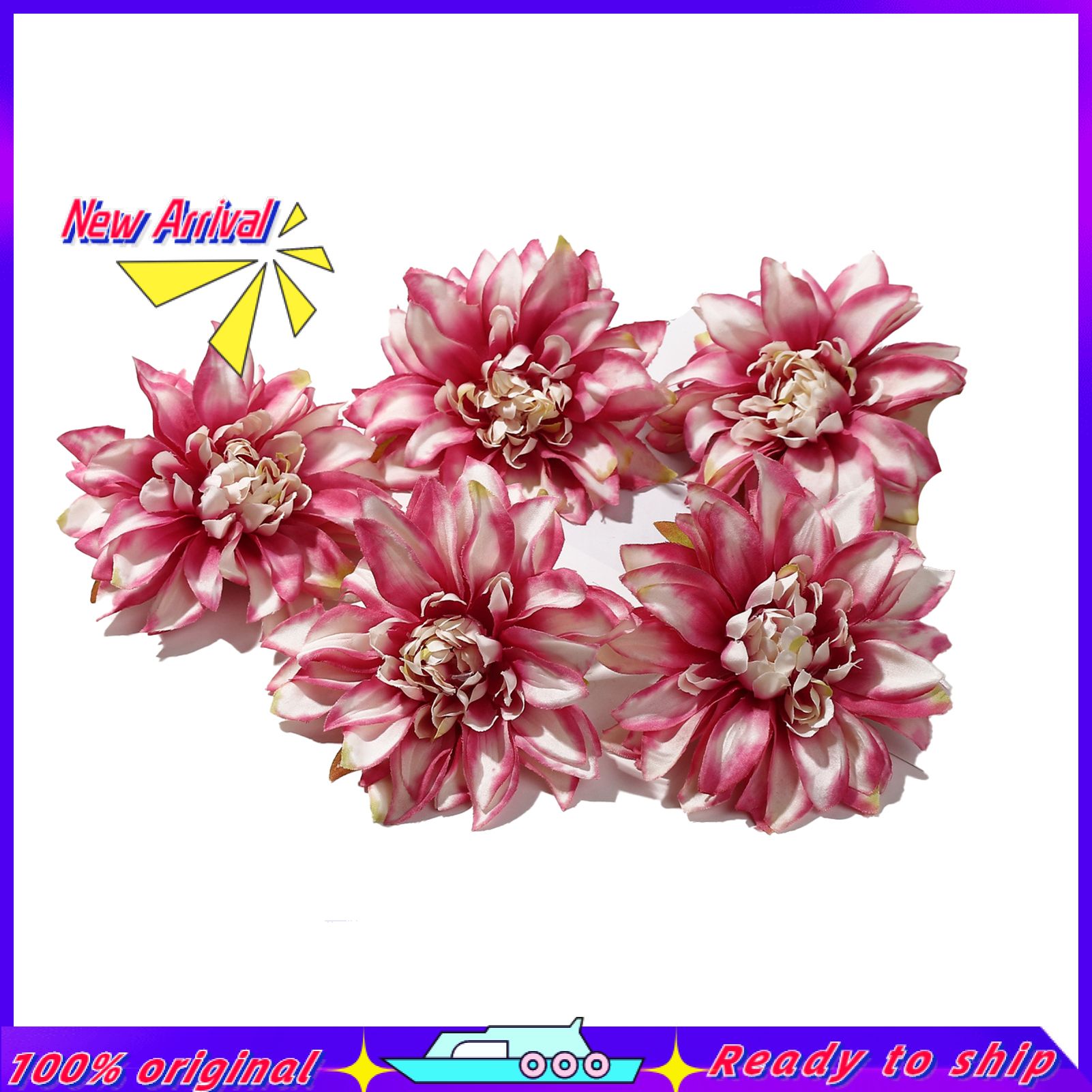 5Pcs/Set Exquisite Artificial Flower Handmade Faux Silk Flower Vivid Delicate Simulation Chrysanthemum for Home