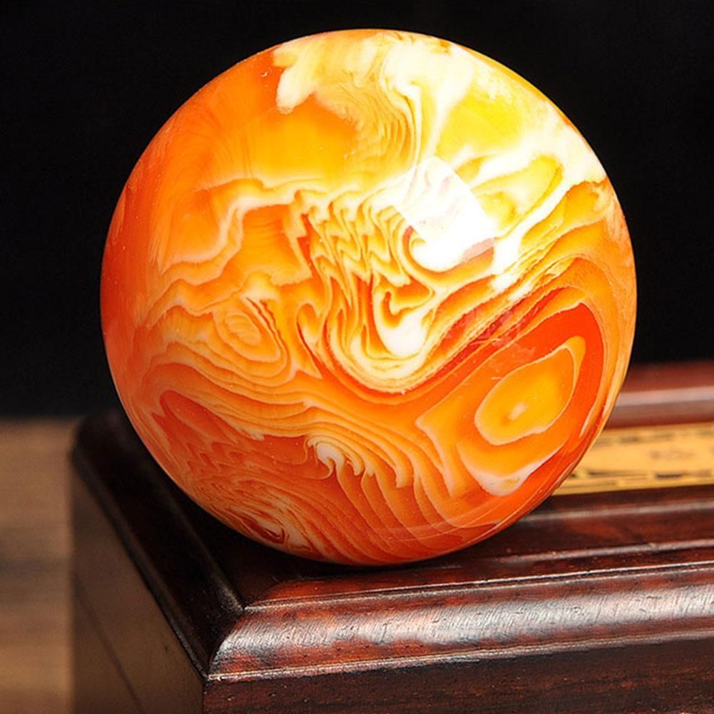 1 PCS 50mm Amber Beeswax Ball Massage Ball Crystal Sphere Healing Decor Crystal Sphere Middle-aged and Elderly Fitness Handball