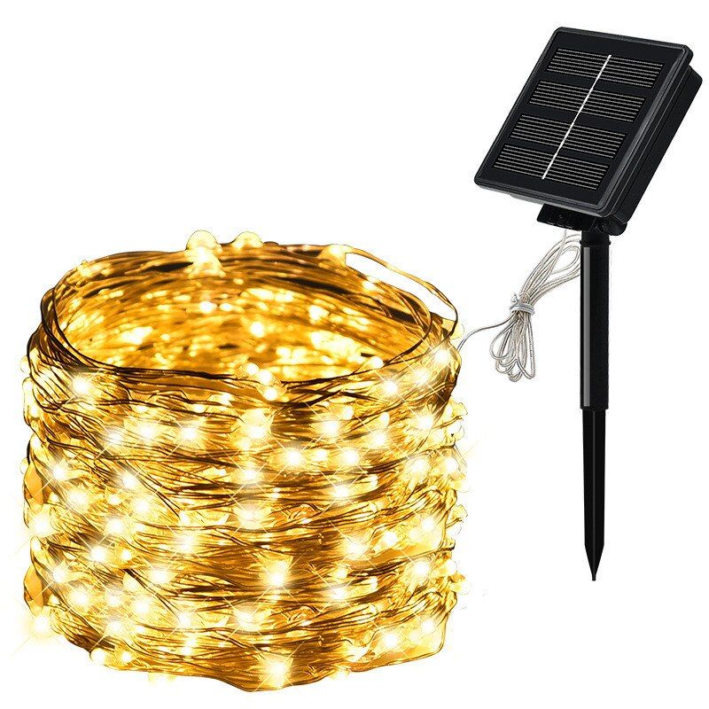 LED Outdoor Solar Lamp String Lights 100/200 LEDs Fairy Holiday Christmas Party Garland Solar Garden Waterproof 20m 30m Decor--1Pcs-White--5M 50LED