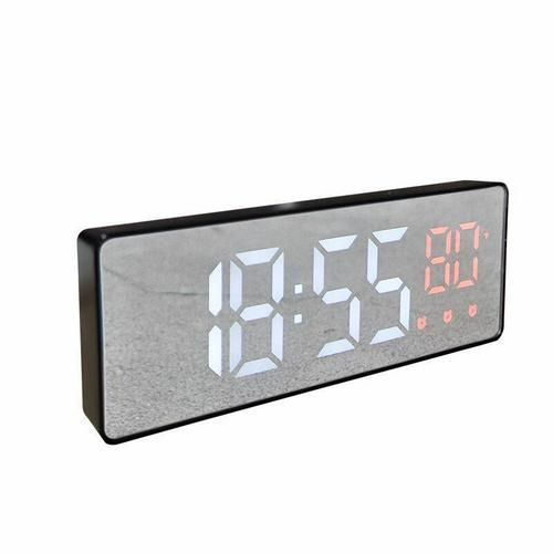 Acrylic Mirror Alarm Clock LED Digital Noiseless Table Clock Time Temperature Display Multifunction Desktop Clocks Decor
