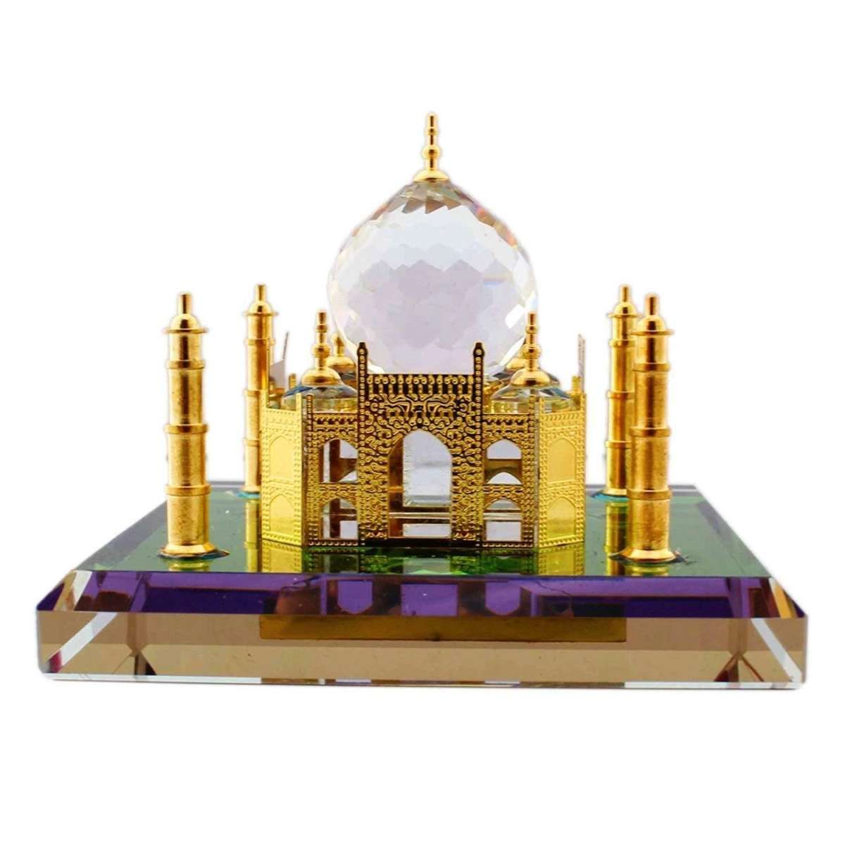 Crystal Home Decorative Miniature (8 x 8 x 6 cm, Gold)