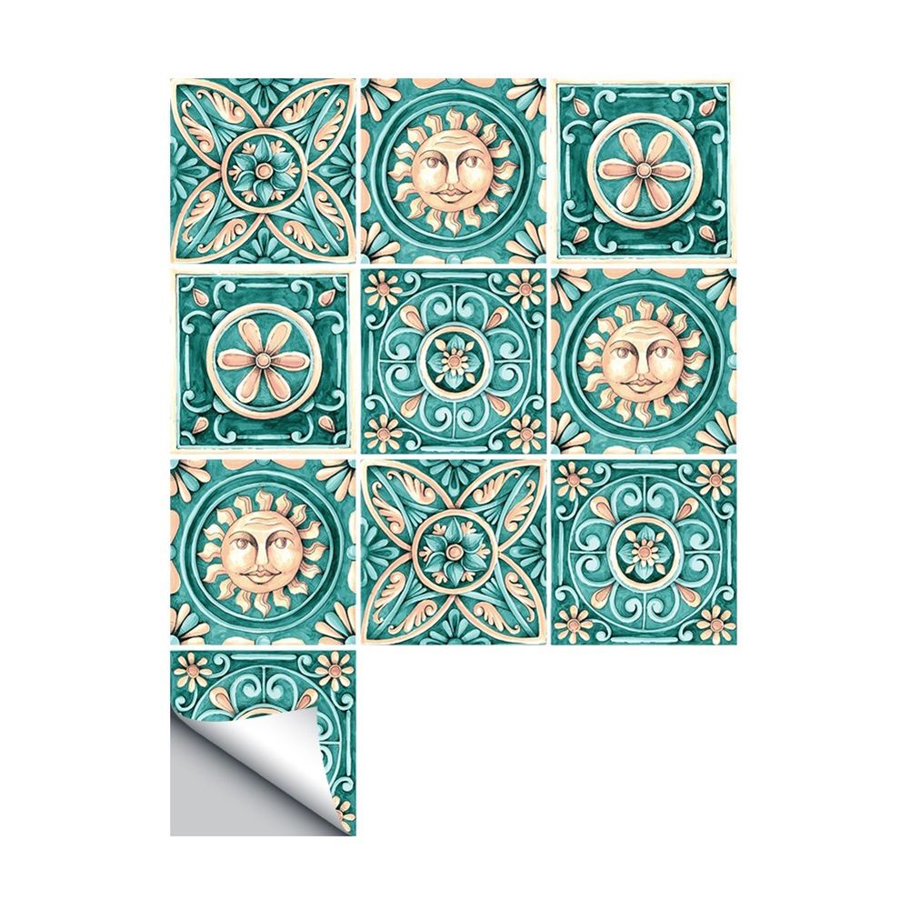 10Pcs Italian Style Waterproof Tile Stickers Kitchen Bathroom Floor Wall Decor