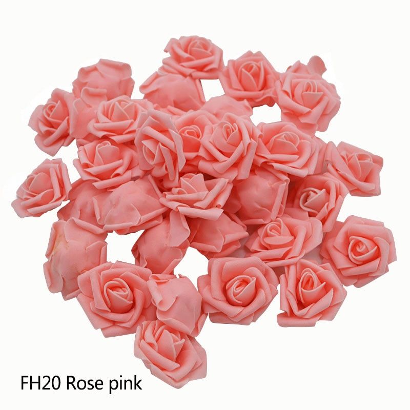Cheap 20pcs Multicolor Foam Rose Flower Head Artificial Rose Bouquet Handmade Wedding Home Decoration Festive Party scrapbook