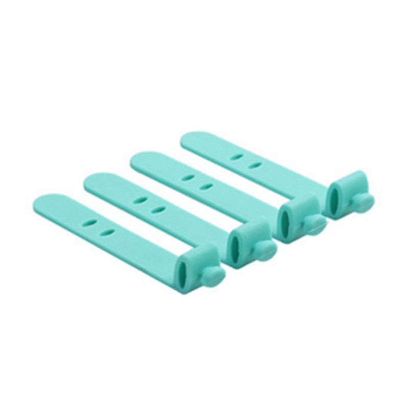 4Pcs Silicone Strap Earphone Storage Tape Power Line Data Cable Tie Outside Travel Cable Organizer Strap Office Zip Ties Green