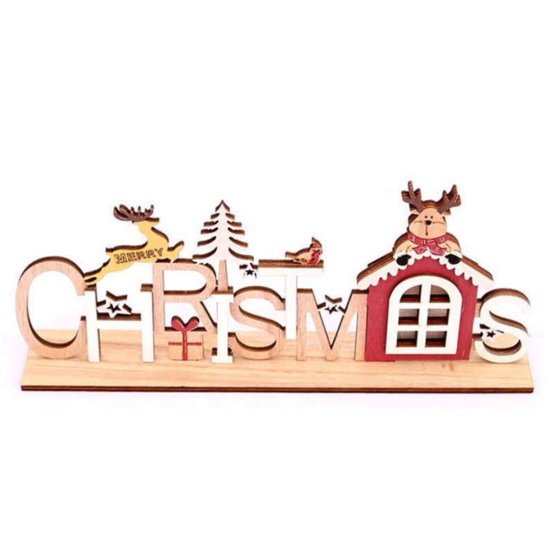 Wooden Christmas Ornaments Light Merry Christmas Decor for Home Christmas Decor Xmas Gifts Happy New Year Style C