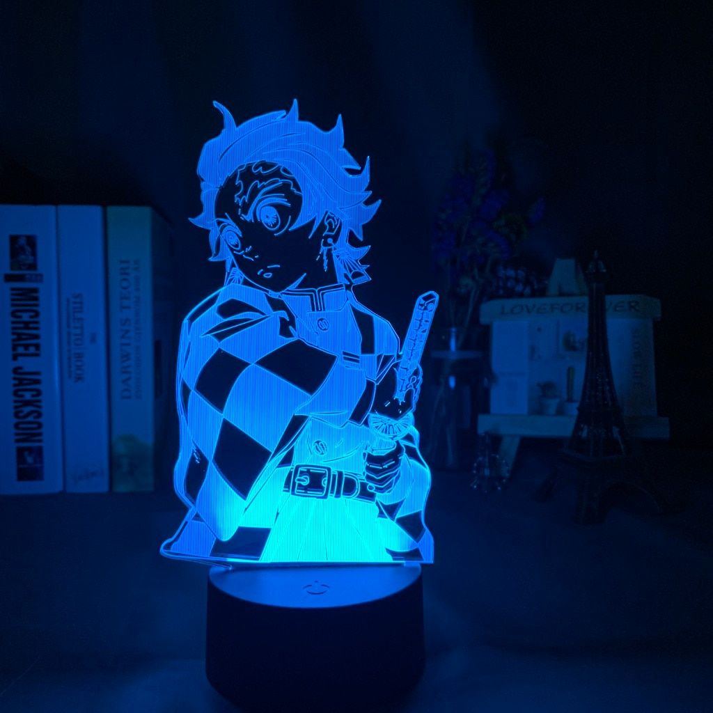 Kimetsu No Yaiba Tanjiro Kamado Figure 3d Night Lamp for Child Bedroom Decor Nightlight Kids Led Night Light Demon Slayer Gift