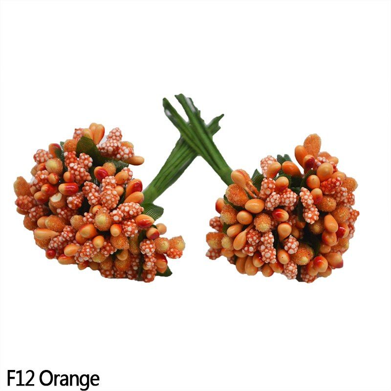 24Pcs/lot Mulberry Party Handcraft Artificial Flowers Stamen wire Stem Wedding Decoration Gift box Scrapbooking Fake Flower