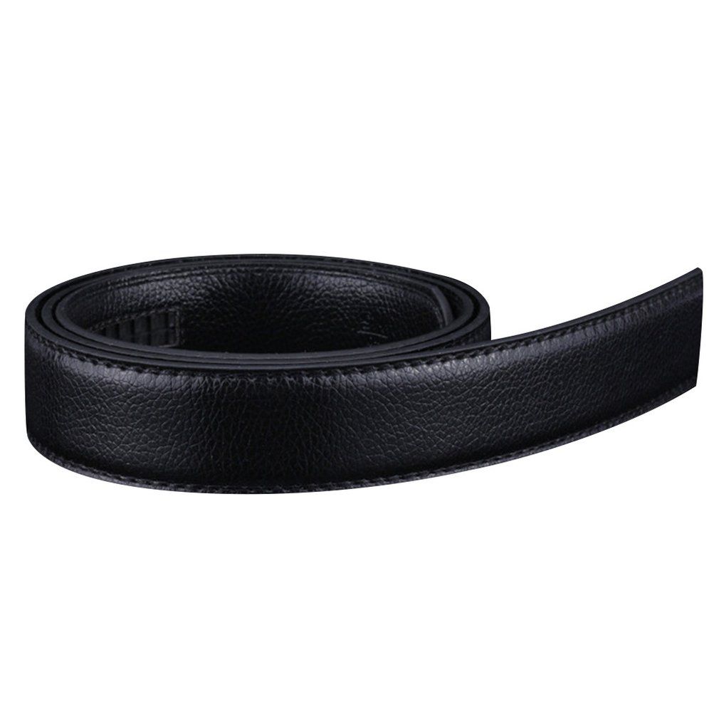 Casual Imitation Leather Men's Belt Double-sided Lychee Strip Automatic Buckle - black