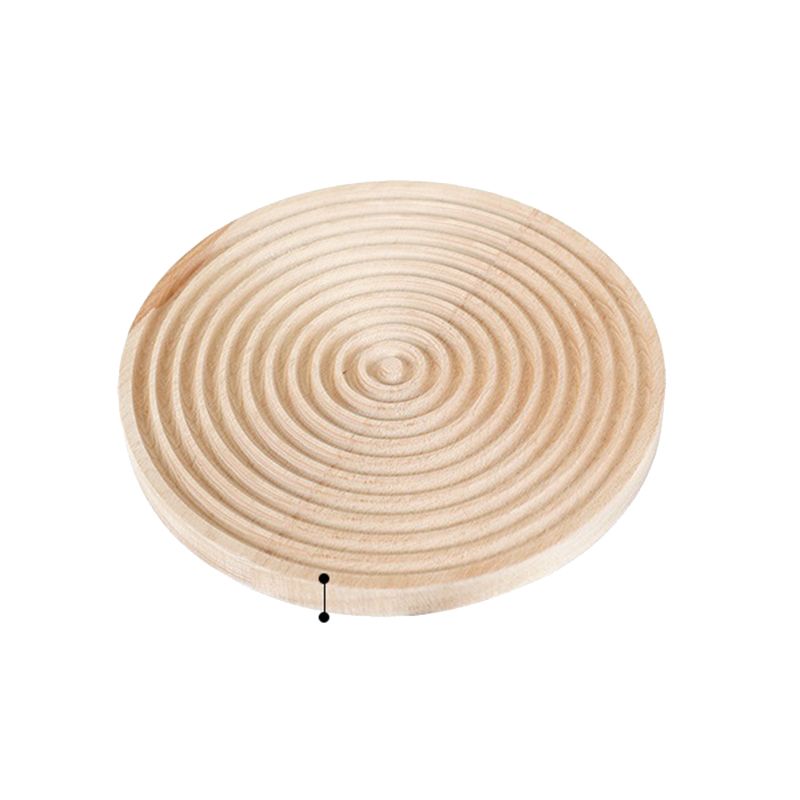 JAERBEE Wood Board 24cm Afternoon Tea Holder Water Ripple Round Dessert Tray Cake Table Decoration Makeup Jewelry Ring Storage