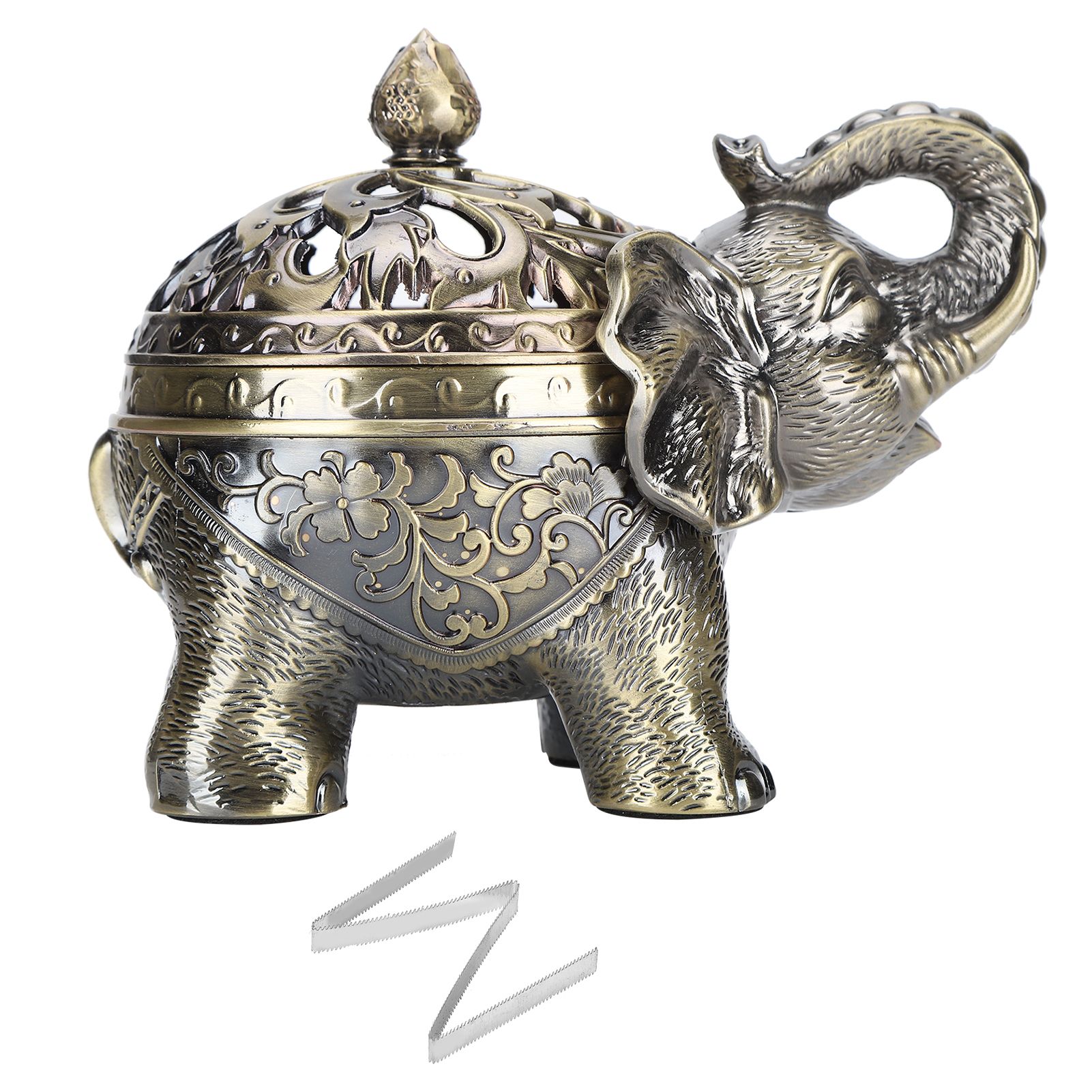 Standing Incense Burner Classic Delicate Elephant-Shaped Holder Hand‑carved for Bathroom Bedroom Office House Warmth