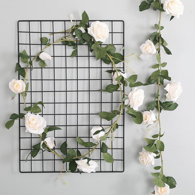 180cm H-Q Fake Silk Roses Ivy Vine Artificial Flowers With Green Leaves For Home Wedding Decoration Hanging Garland