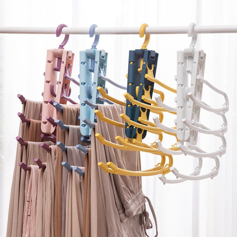 Hanger Foldable Plastic Pants Racks Trousers Hanger Clothing Storage