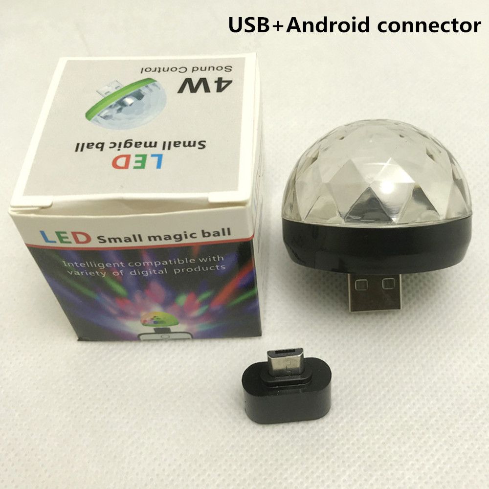 Yfashion USB RGB Colors Change Magic Ball Lamp with Voice Control Adapter for Android