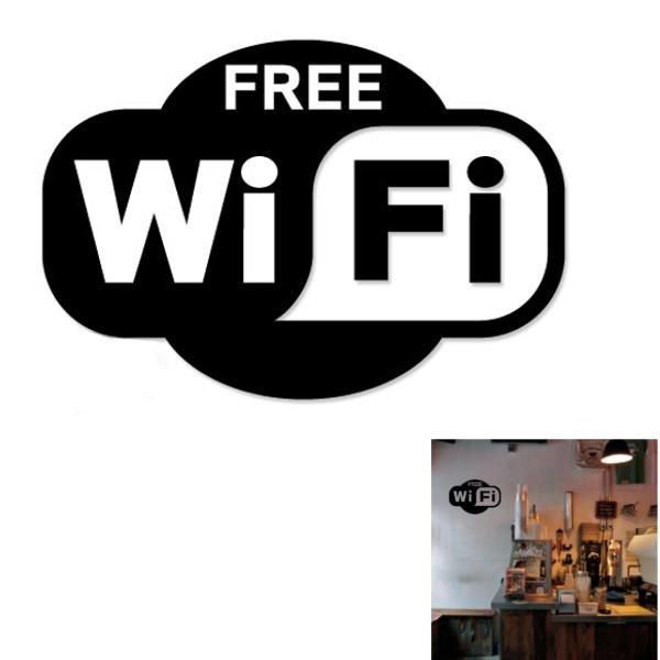 Free WiFi Sticker Decal Sign Window Cafe Restaurant Bar Pub Office Shop Internet 150X104mm