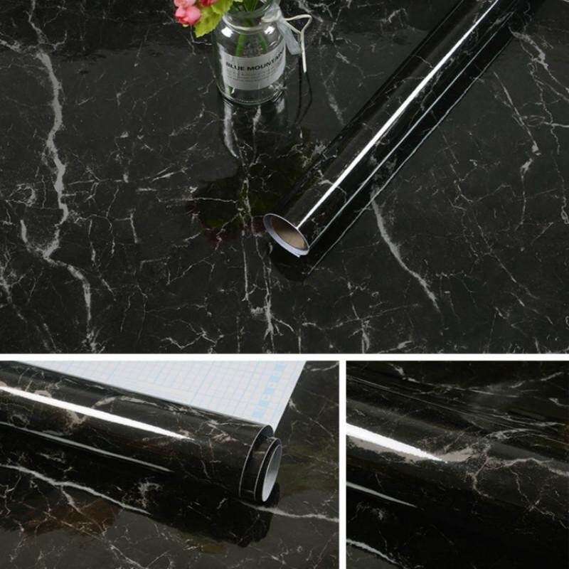 Panda Online  500x60cm/196.9x23.6inch Modern Kitchen Cupboard Cabinet Self Adhesive Marble Pattern Wallpaper Waterproof Furniture PVC DIY Decor Films