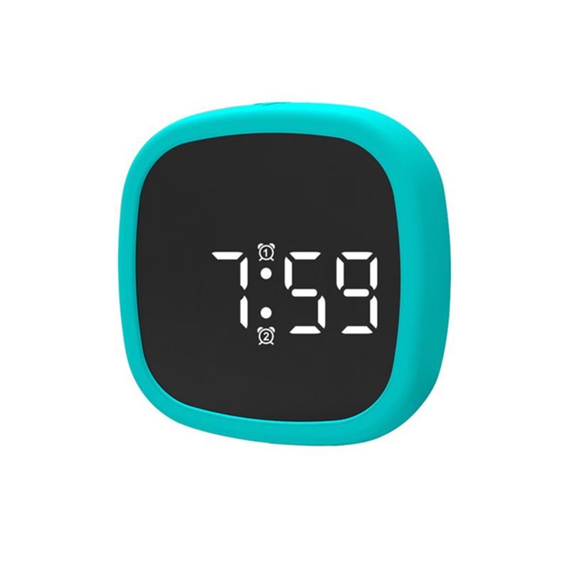 Portable Trendy LED Mute Alarm Clock Office Bedside Shockproof Silicone Sound Activated Digital Alarm Clock Kitchen Timer