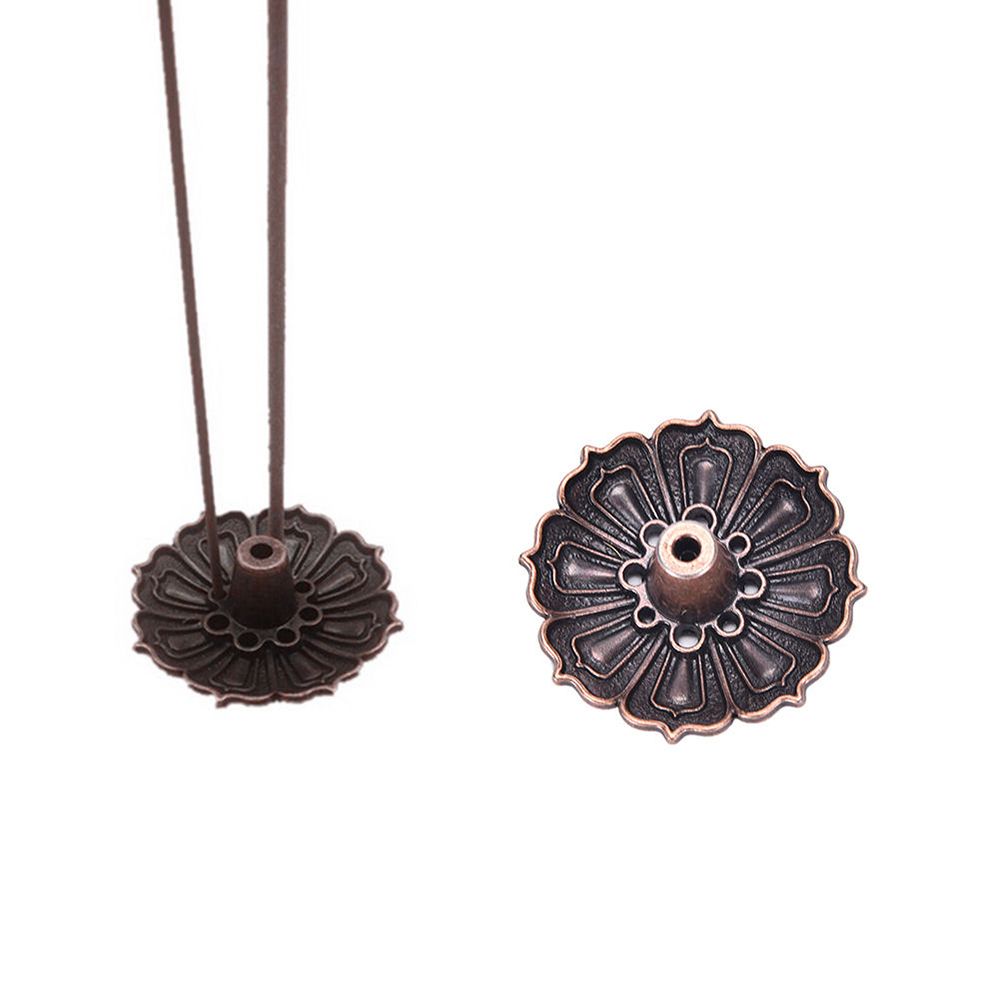 9 Holes Lotus Incense Burner Holder Flower Statue Censer Plate for Sticks Cone
