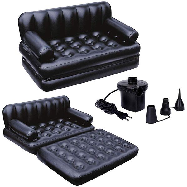 Bestway Brand Air Inflatable 5 In 1 Double Sofa Cum Bed with Free Electric Auto Pumper