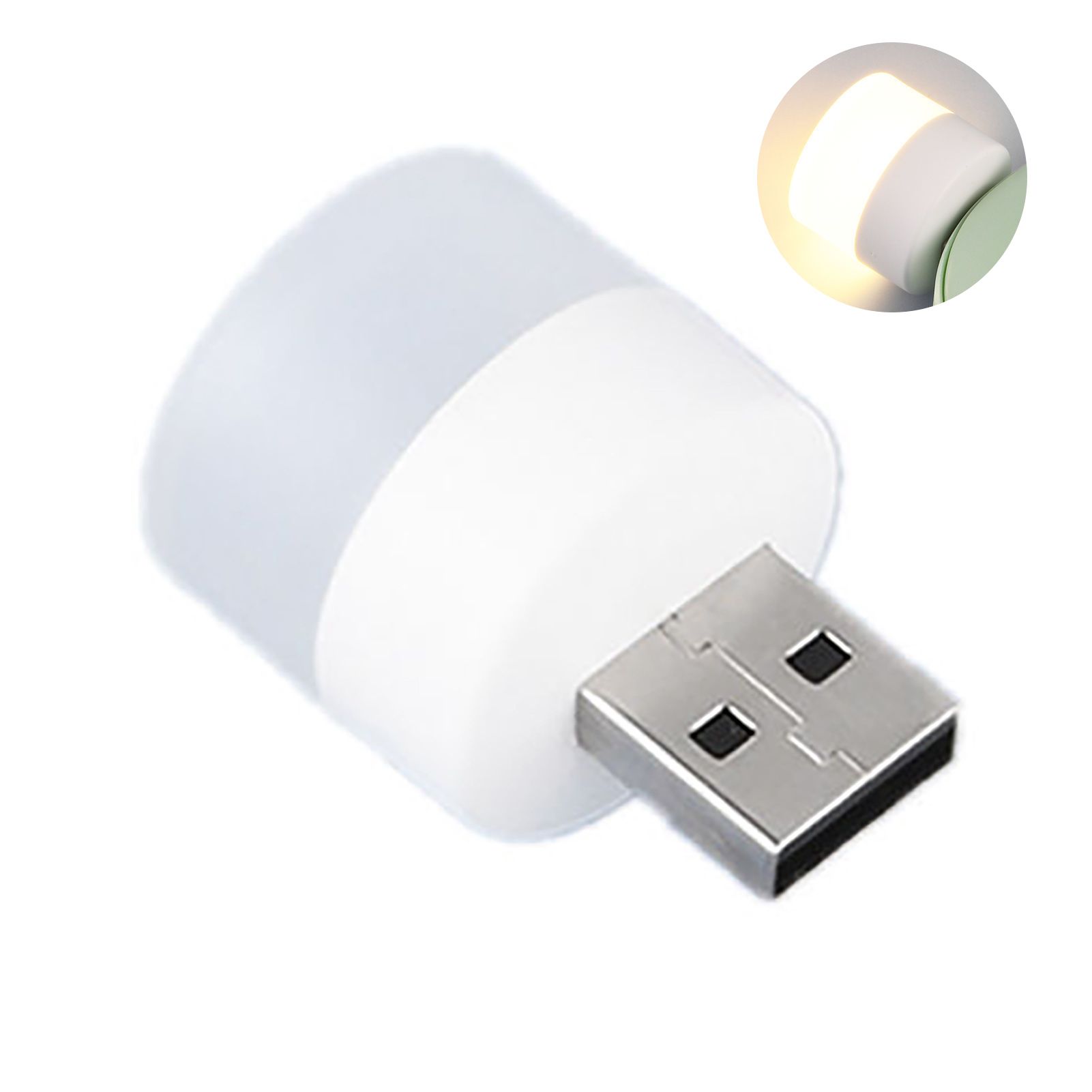USB Reading Light Multi-purpose Plug Play Soft Light USB Small Round Computer Mobile Power Night Lamp for Study