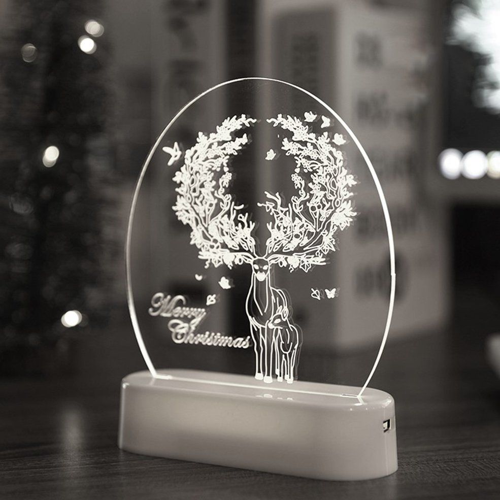 MA 3D Christmas Lights LED Room Decoration Acrylic Ornament Night Light