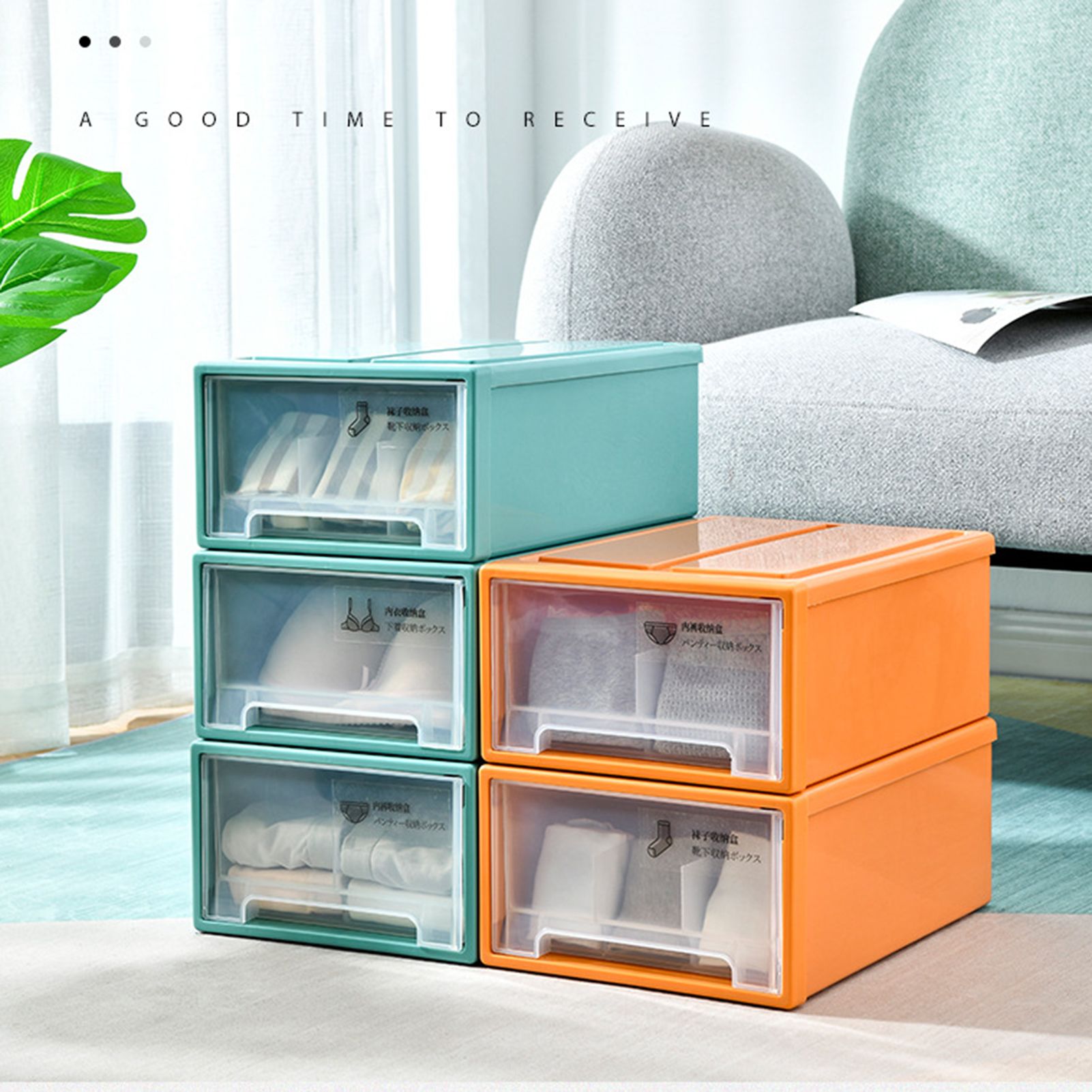 Drawer Organizer Large Capity Drawer Type Socks Storage Box
