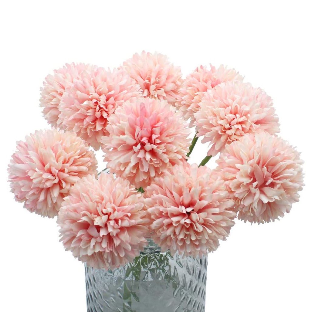 Houseeker 1Pcs Dandelion Ball Silk Flower Fake Artificial Flowers Home Decor Fake Flowers Wedding Dandelion Flower Ball Party Decoration