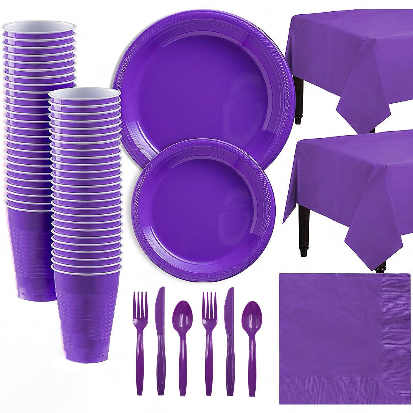 Party leware Wear-resistant Porle Disposable Dinnerware Set with le Cloths