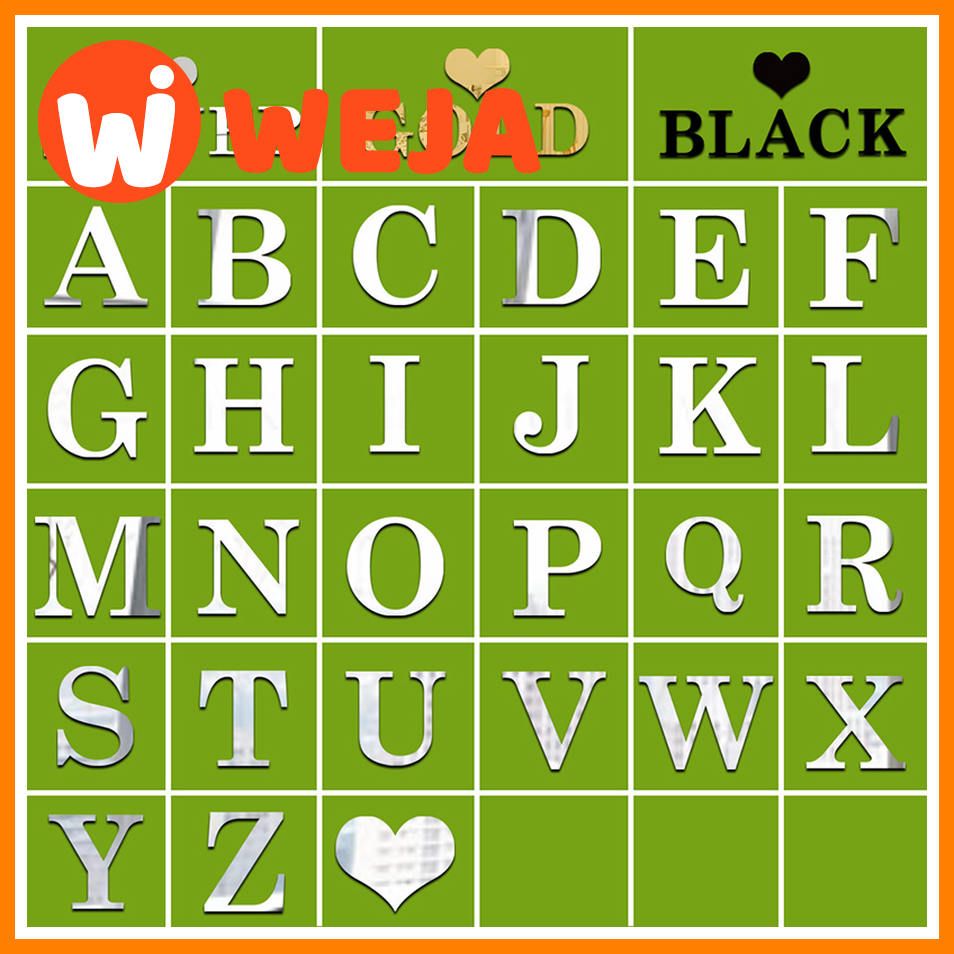 3D DIY Wall Stickers ps plastic Mirror Wall Sticker Alphabet English letters Home Decoration Creative Personality Special Decor
