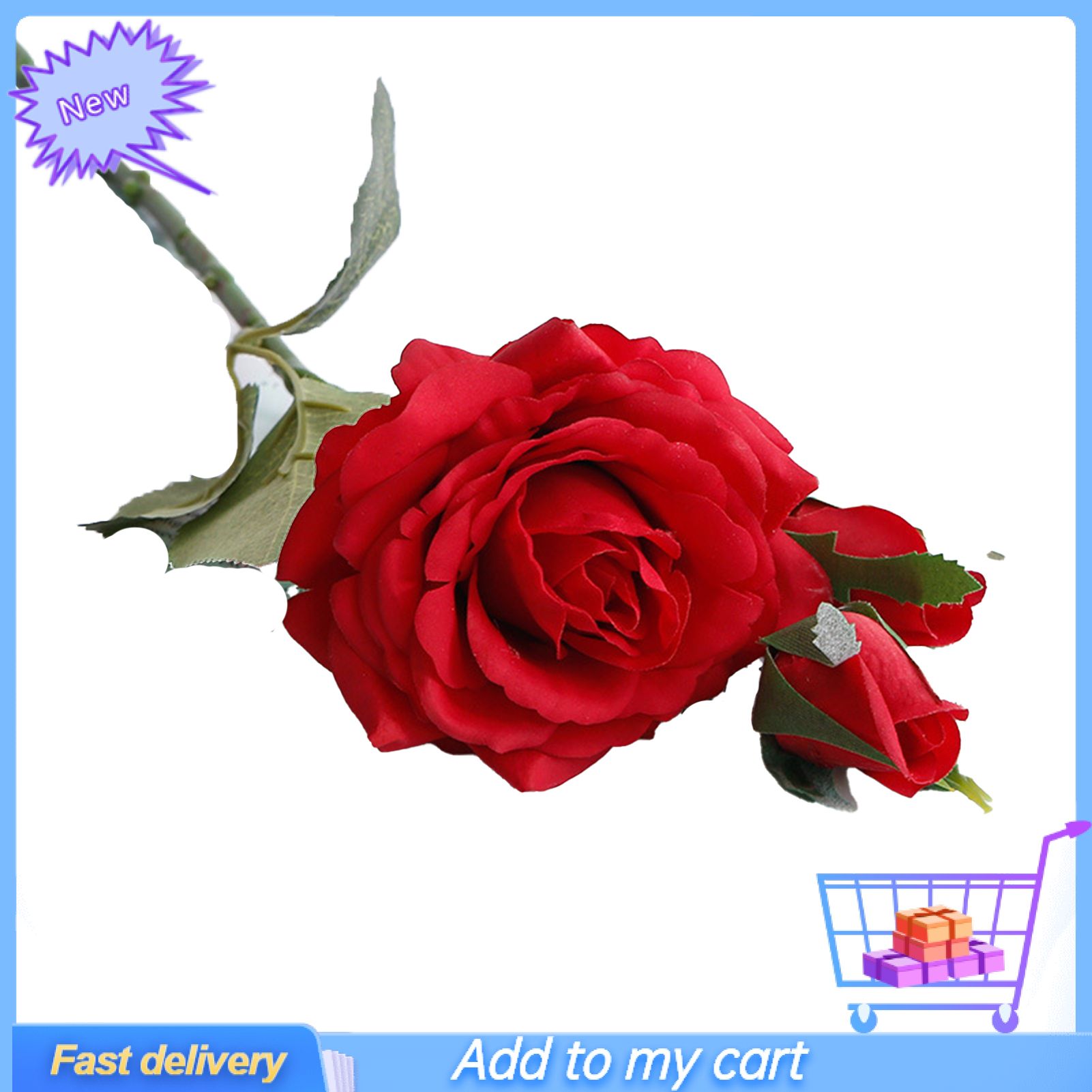 Artificial Flower Multi-use Bright-colored  Silk Flower Decorative Rose Display for Gifts