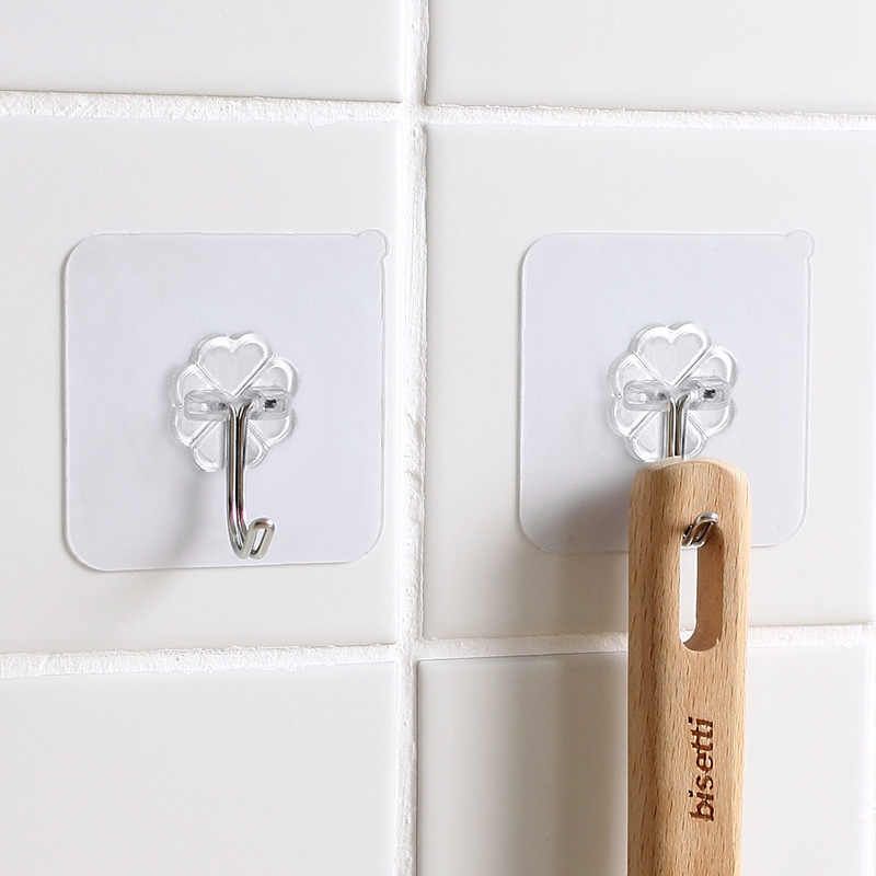 5 pcs Kitchen Oilproof Strong Hanger Hooks Spatula Sundries Towel Hooks On The Wall Self Adhesive Door