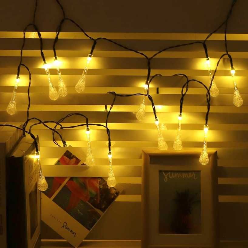 Christmas String Light 5m 20LED Solar Powered Festive Decorative for Wedding Decor Warm White