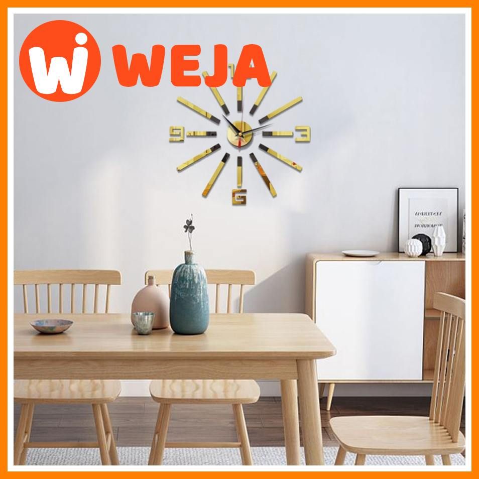 Acrylic Mirror Stickers Wall Clock Large Hanging Watch Modern Decorative Clocks Home Living Room Decoration Loudspeaker Mute