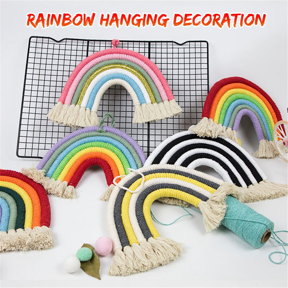 Rainbow Hanging Decoration Hand-woven Tassel Decoration Wall Hanging