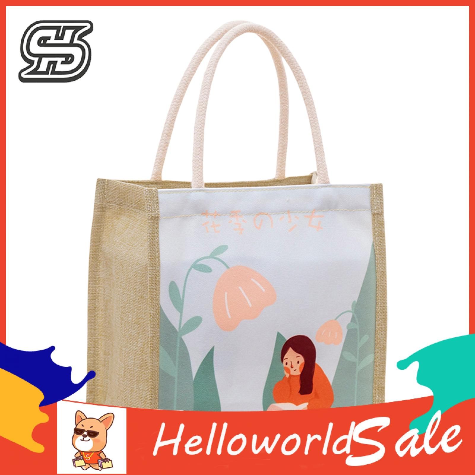 Beach Bag Cartoon Printing Reusable Shopping Grocery Tote Bag