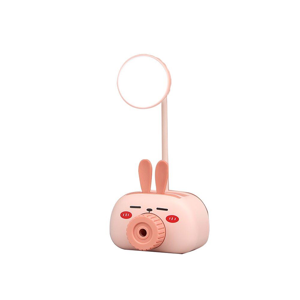 USB Rechargeable LED Lighting Children Student Eye Protection Night Light Desk Lamps Cartoon Piggy Pen Holder Pencil Sharpener
