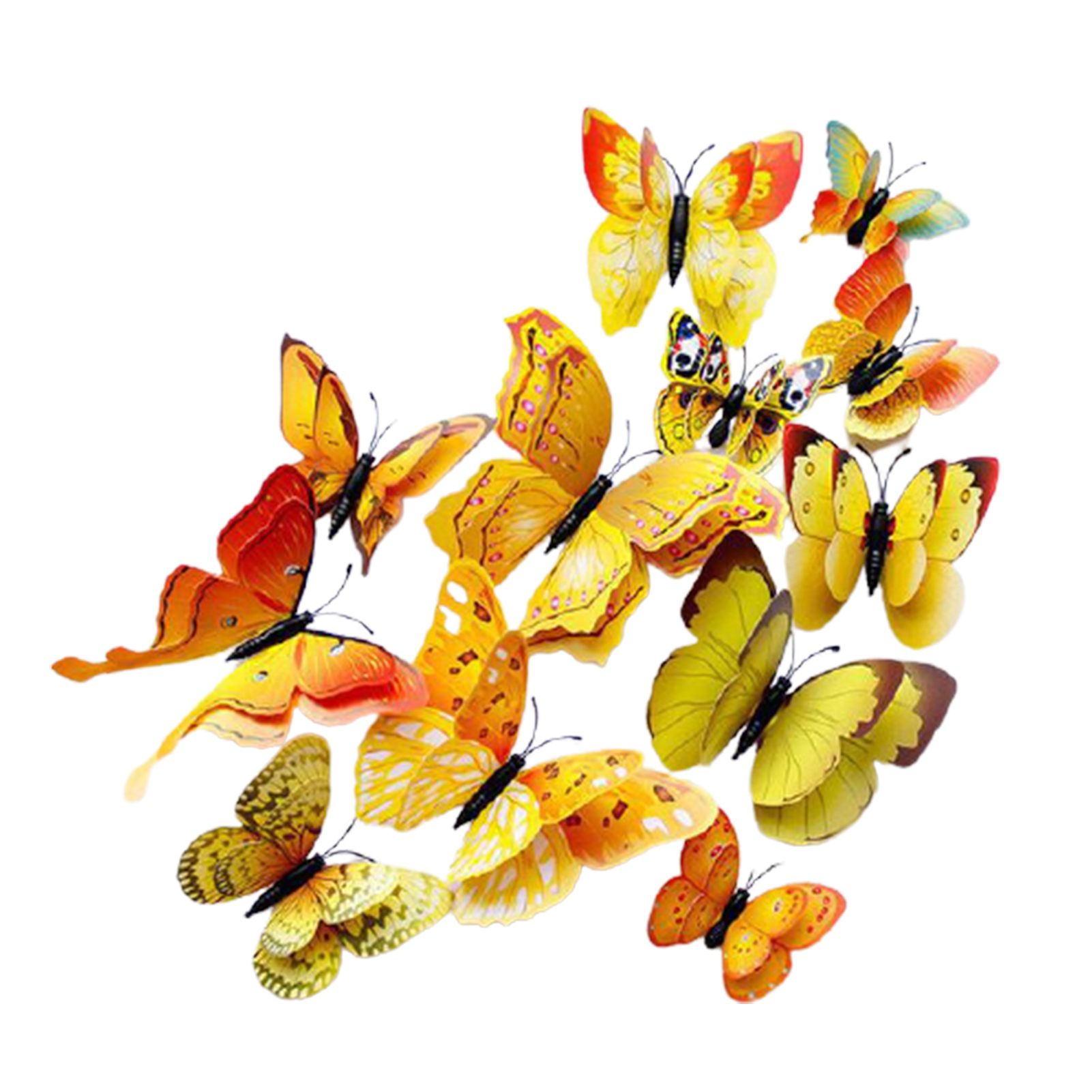 Wall Sticker Butterfly Shape 3D Stereo Refrigerator Decoration