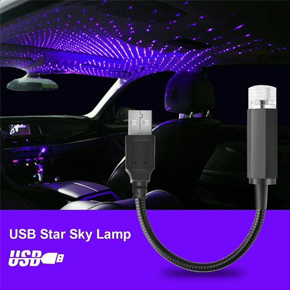Car Roof Star Light Interior LED Starry Laser Atmosphere Ambient Projector USB Auto Decoration Night Home Decor Galaxy Lights