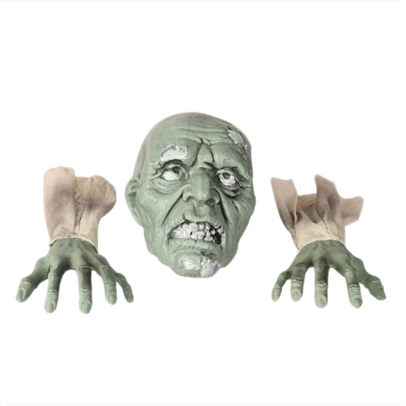 Individual Halloween Decoration Skull with Three-Piece Set of Scary Skull Skeleton Ornaments for Haunted House Bar Secret Room