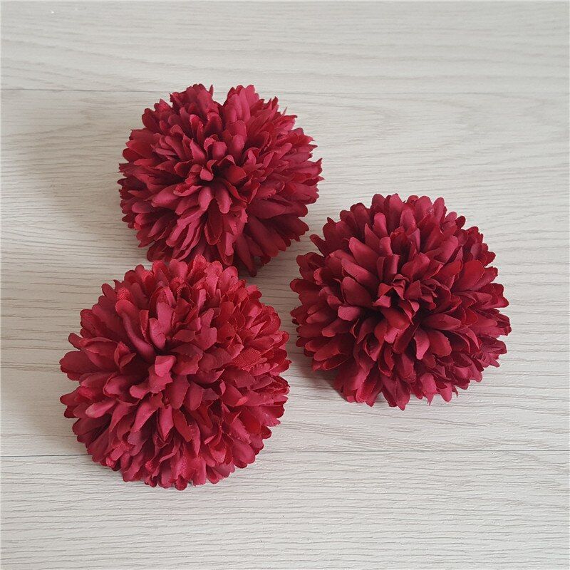 50PCS 6cm Ball Chrysanthemum Artificial Flower Head For Home Wedding Party Decoration Scrapbooking DIY Hydrangea Flowers Wall