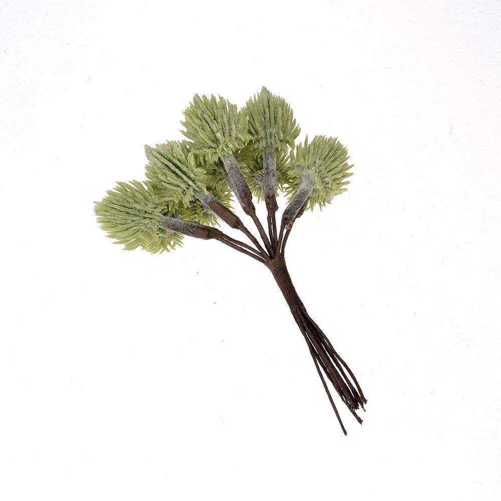6pcs Mini Artificial Pine Needles Flower for Wedding Christmas Decoration DIY Craft Wreath Gift Christmas Decor Fake Flowers