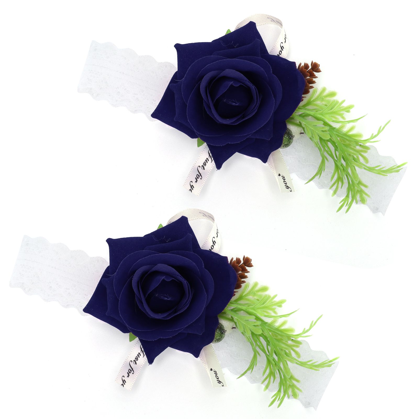 Corsage Decor Wrist Flower Silk Simulation 2Pcs for Anniversary