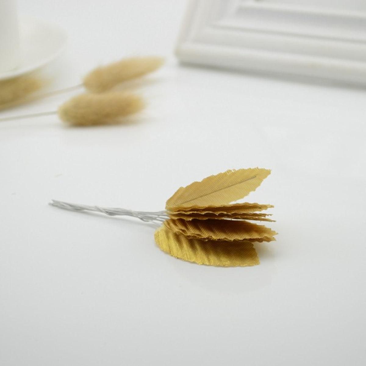 Mini 10-Piece Leaf-shaped Leaves Artificial Flower For Wedding Decoration, DIY Wreath Fake Flower For Gift Scrapbooking