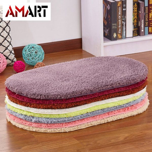 40x60cm Fashion Carpet Oval Polyester Plush Anti-Slip Pad Soft Room Floor Sofa Mats For Bathroom Kitchen Living Room