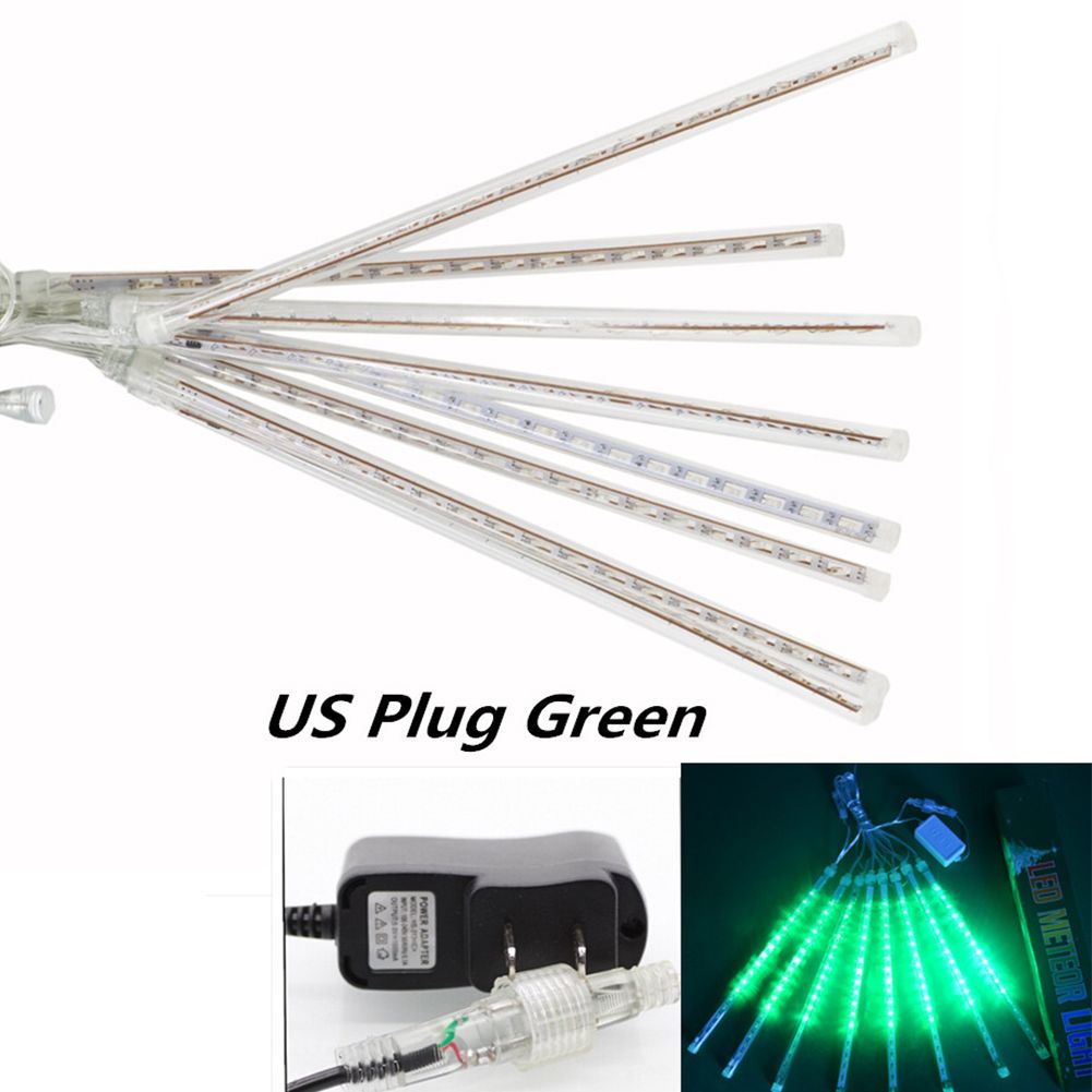 Yfashion 8pcs 30cm Hollow Waterproof LED Meteor Shower Lamp Light Stick Decoration