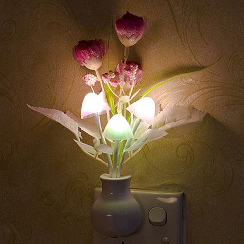 Mini Tulip Night Light Soft Romantic Sensor Baby Bed Room Lamp Home Decor
