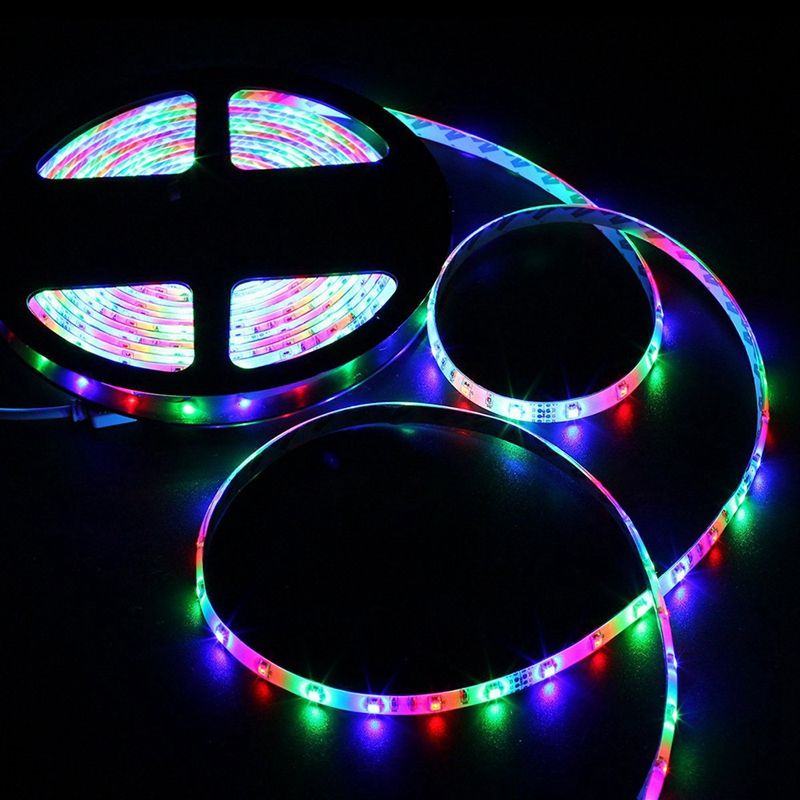 20M LED Strips Lights Flexible Lights for Bedroom 3528 RGB Multicolor Changing LED Lights with 24 Key Remote for Yard