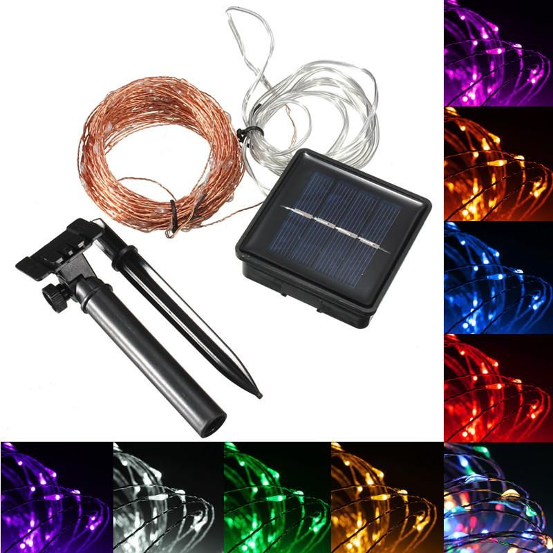 OIMG 15M 150 Led Solar Powered Copper Wire String Fairy Light Home Garden Christmas Party Decor