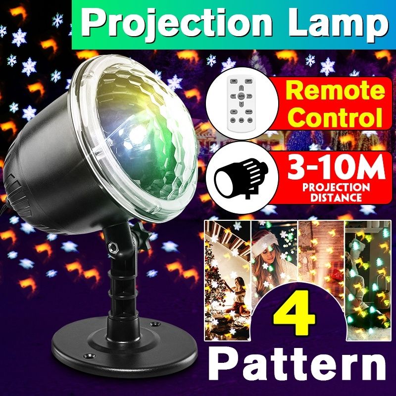 3 Types Projection Lamp Remote Control Stage Light Waterproof with Remote Control for Christmas Halloween Party Holiday Decoration