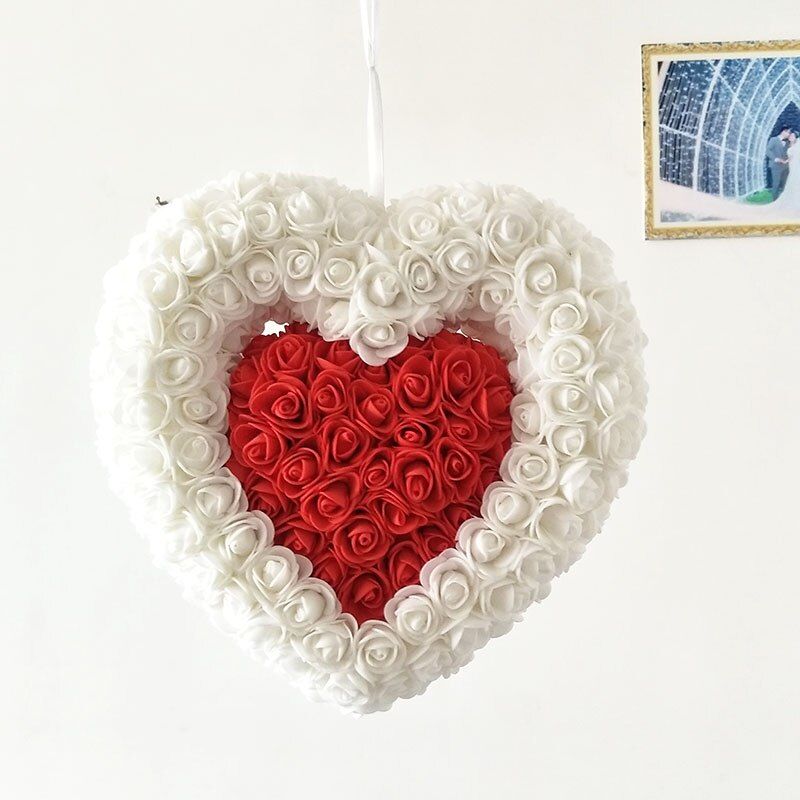 product roses artificial flower wall wedding decoration rose flower Heart-shaped pendant